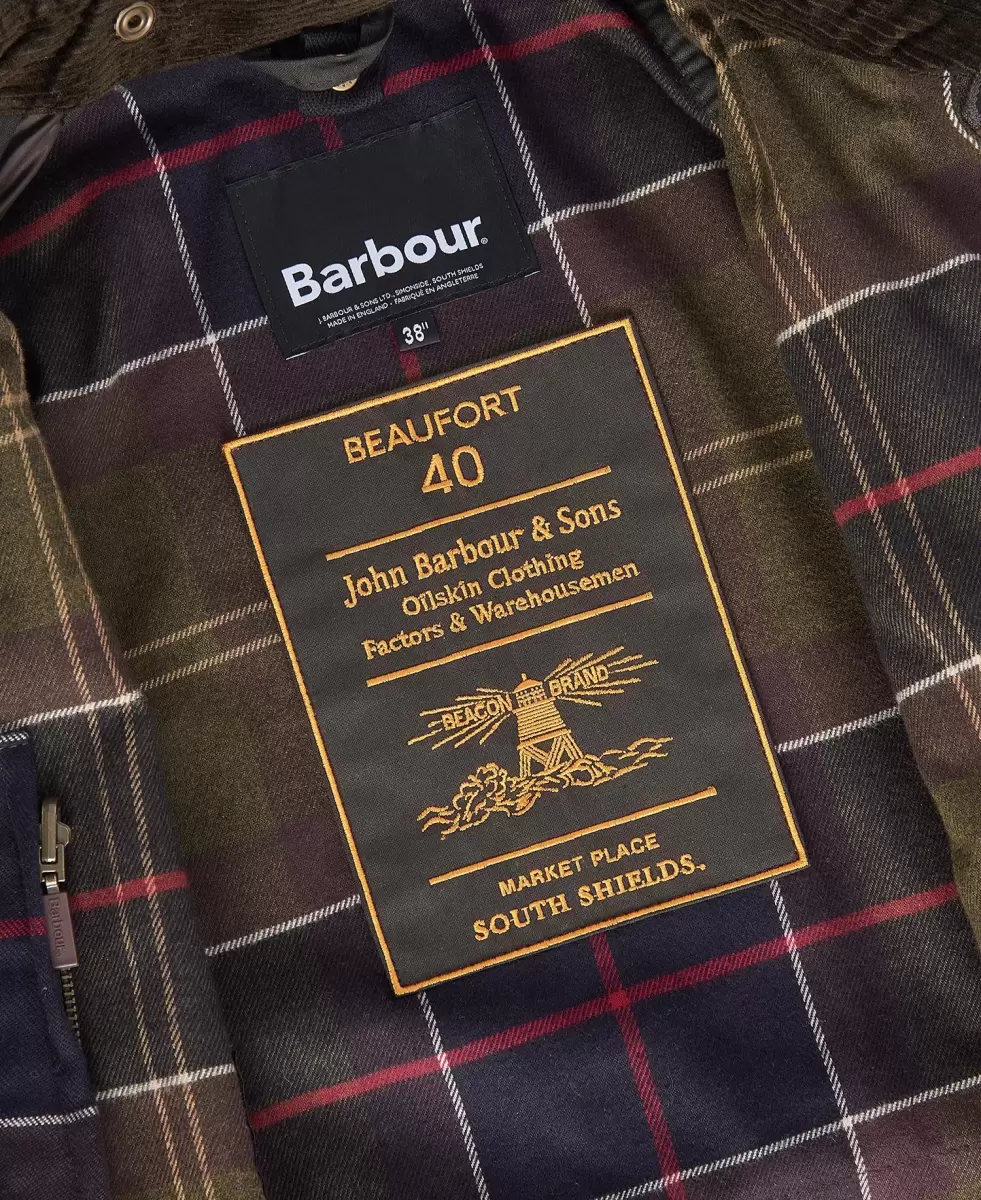 Waxed Jackets Accessible Barbour 40Th Anniversary Beaufort Wax Jacket Green Men - 11