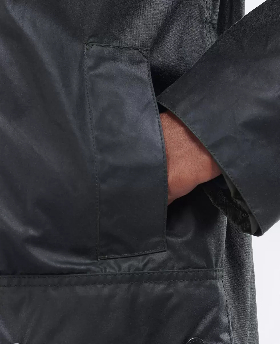 Trendy Waxed Jackets Men Sage Barbour Border® Wax Jacket - 4