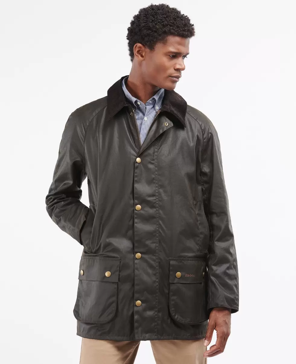 Barbour Beausby Wax Jacket Men Waxed Jackets Deal Olive
