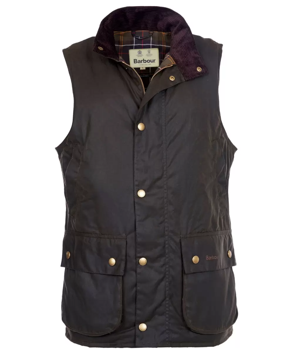 Men Waxed Jackets Olive Functional Barbour New Westmorland Wax Gilet - 1
