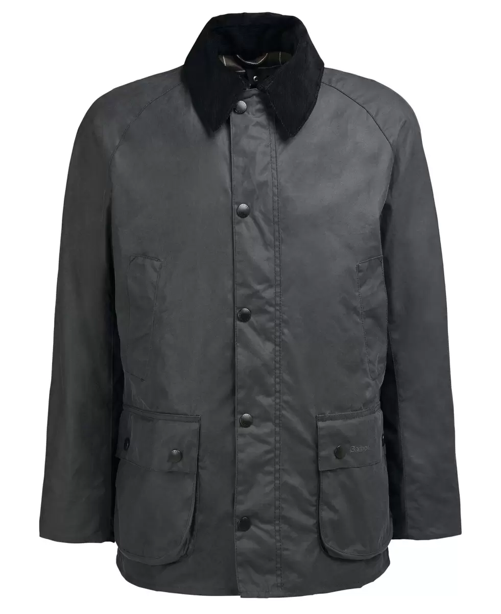 Eco-Friendly Men Grey Waxed Jackets Barbour Ashby Wax Jacket - 1