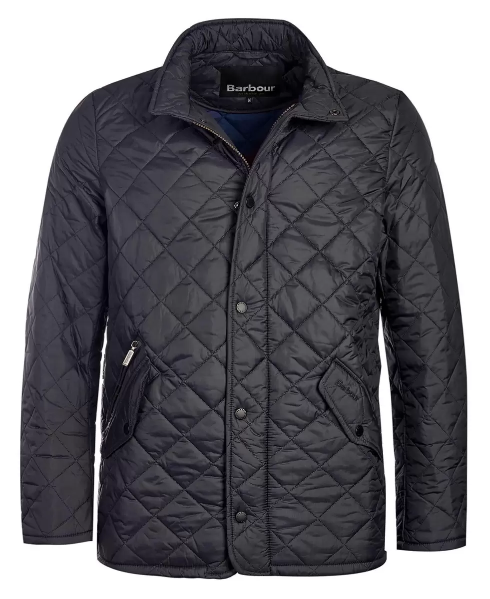 Barbour Flyweight Chelsea Quilted Jacket Black Trendy Men Quilted Jackets - 2