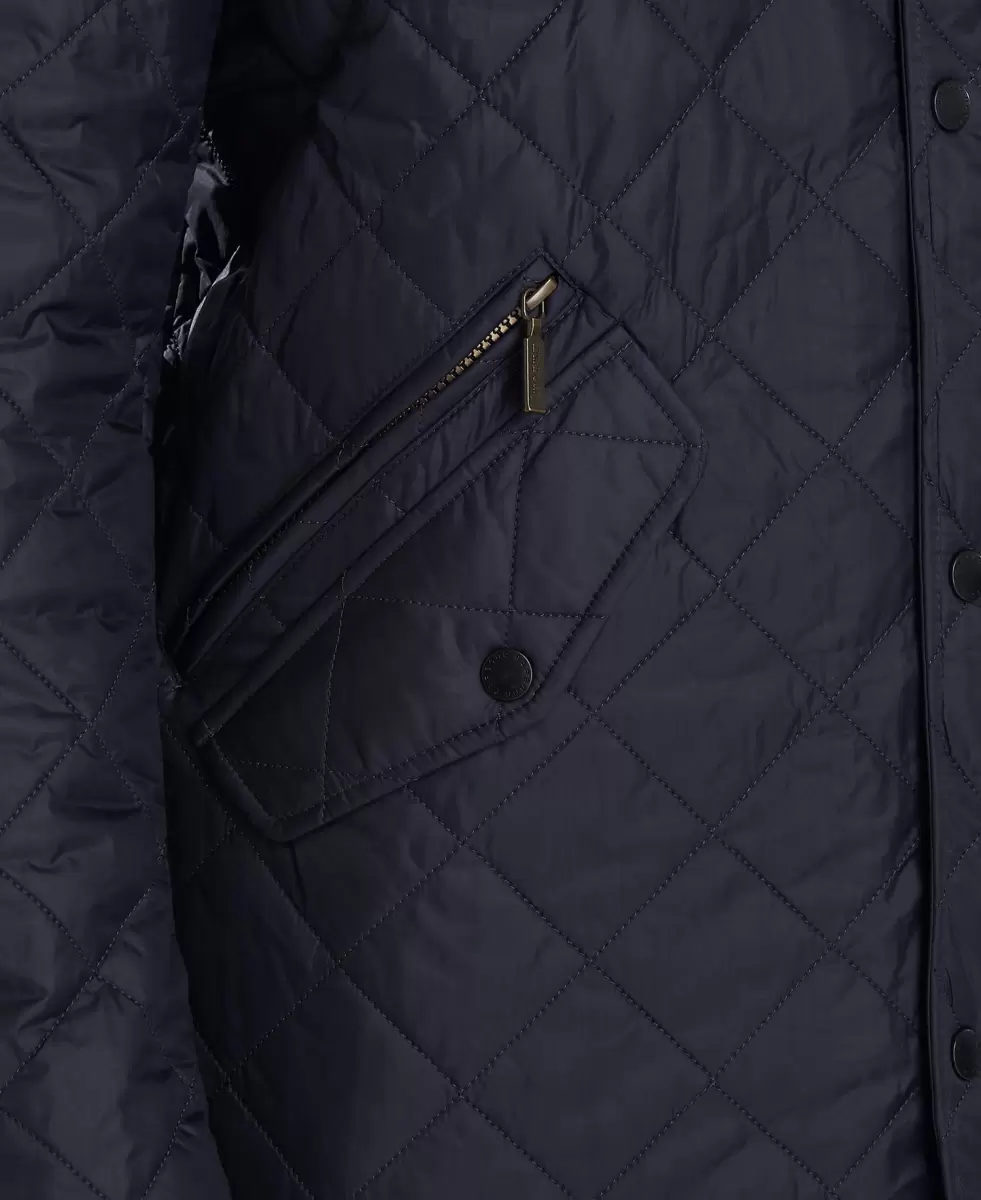 Barbour Flyweight Chelsea Quilted Jacket Black Trendy Men Quilted Jackets - 8