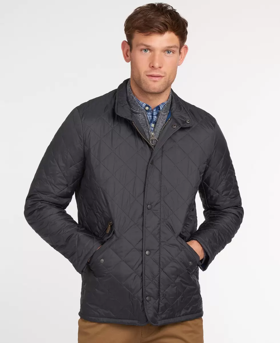 Barbour Flyweight Chelsea Quilted Jacket Black Trendy Men Quilted Jackets