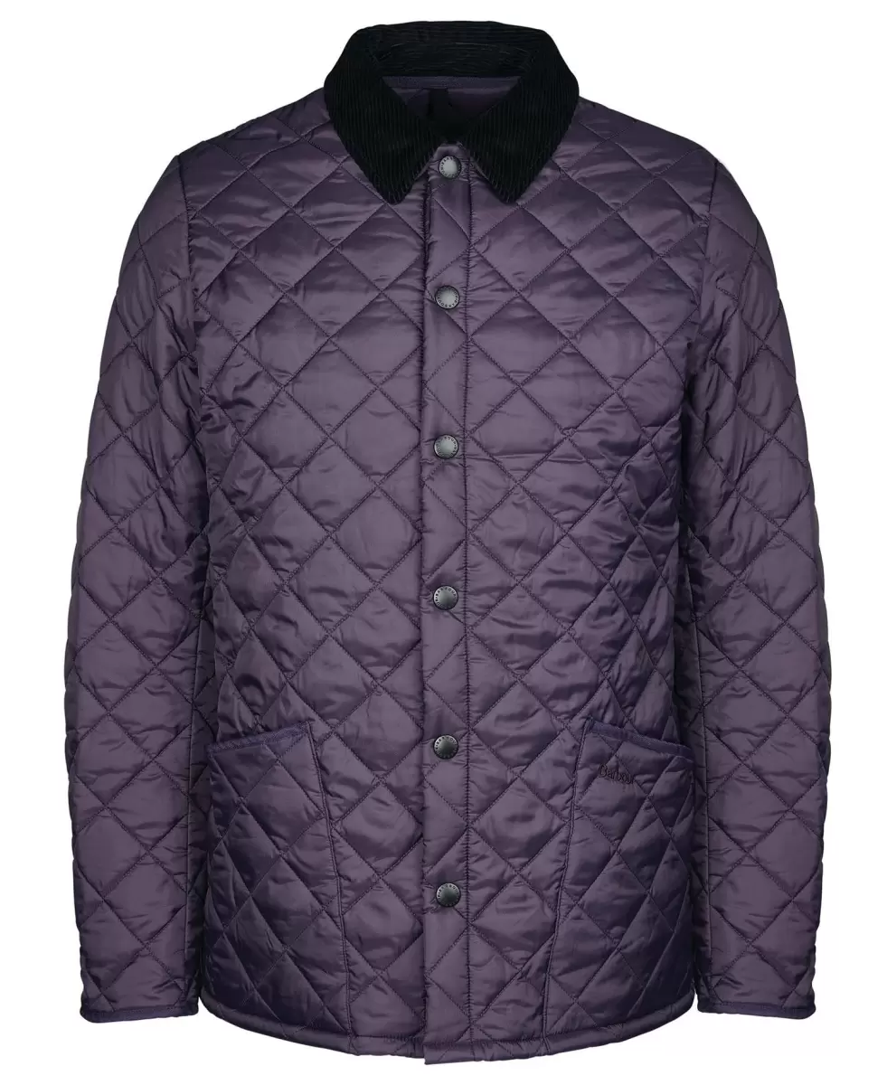 Efficient Men Quilted Jackets Barbour Heritage Liddesdale Quilted Jacket Purple - 1