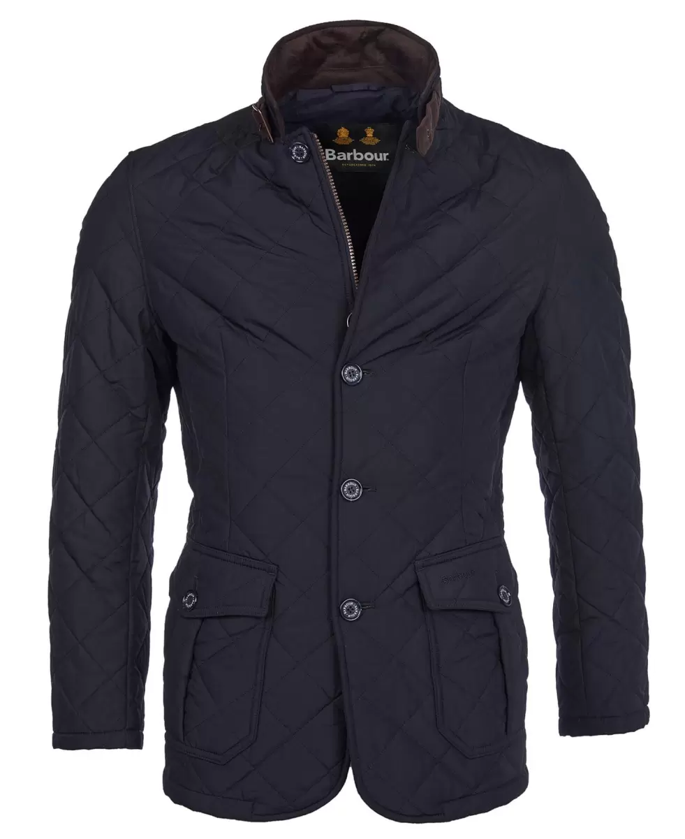 Navy Barbour Quilted Lutz Jacket Quilted Jackets Distinct Men - 1