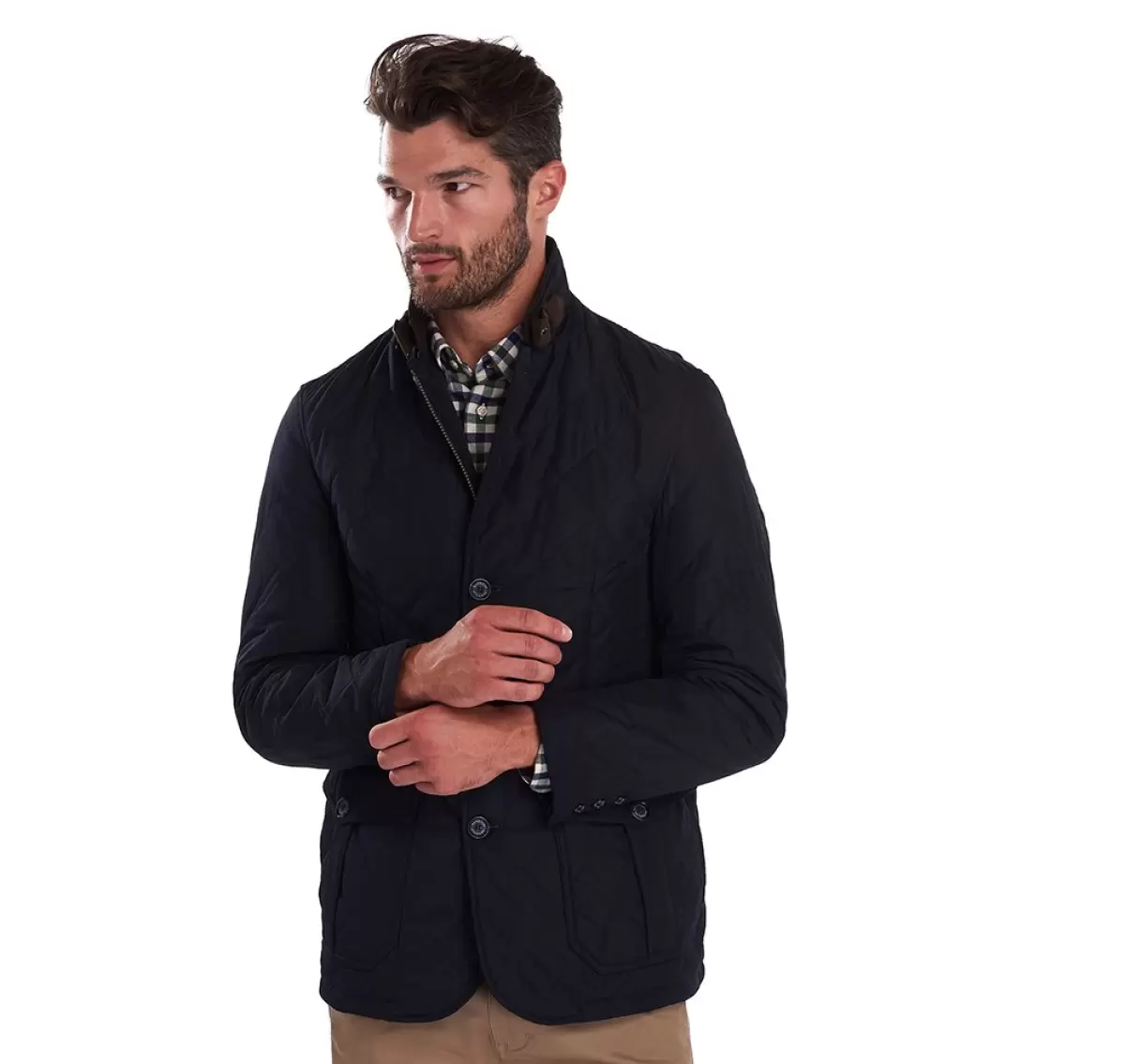 Navy Barbour Quilted Lutz Jacket Quilted Jackets Distinct Men - 13