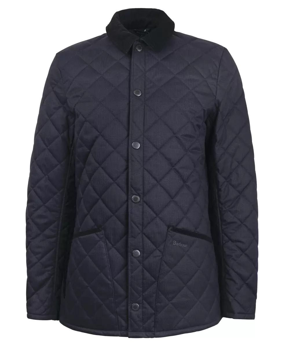 Quilted Jackets Navy Men Barbour Heritage Liddesdale Checked Quilted Jacket Trusted - 1