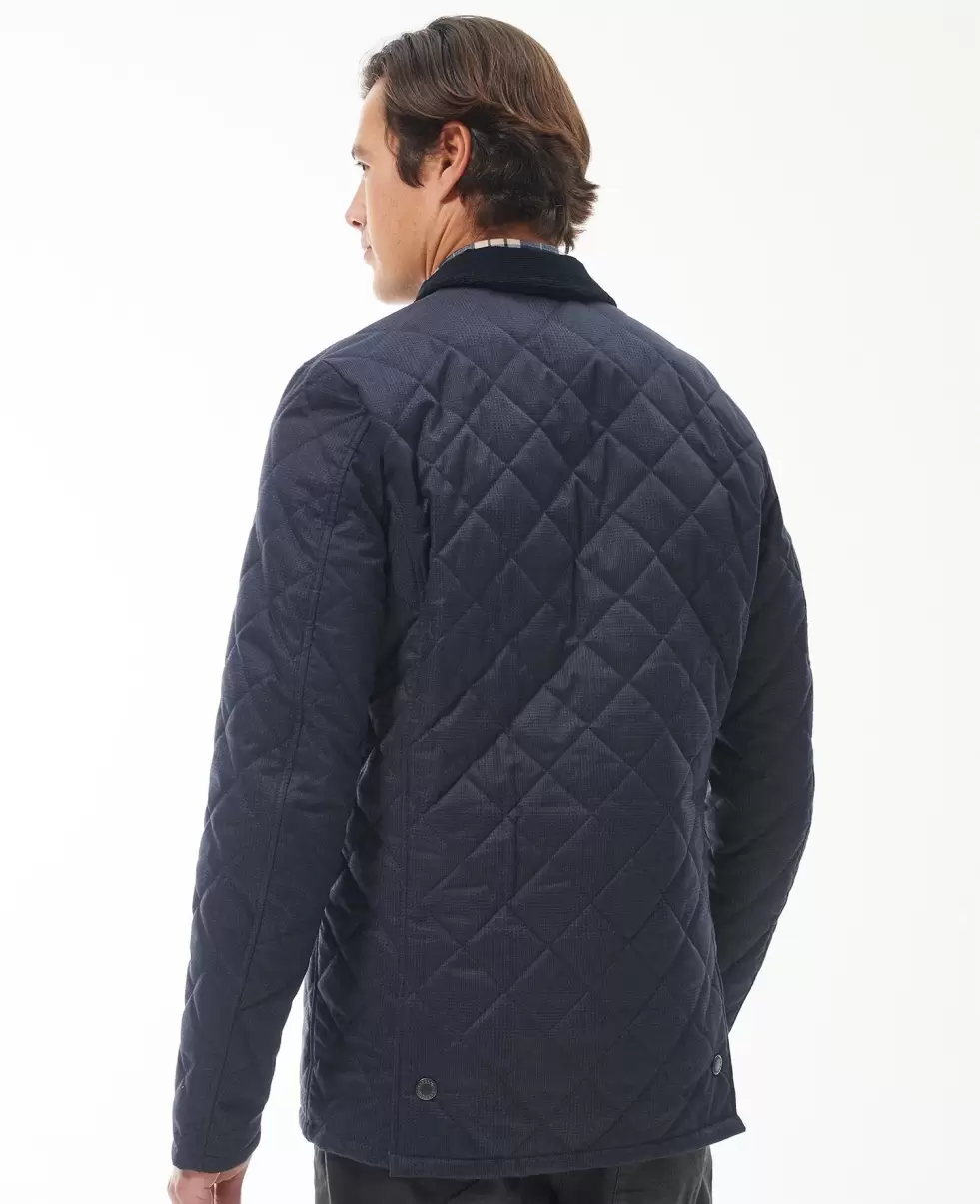 Quilted Jackets Navy Men Barbour Heritage Liddesdale Checked Quilted Jacket Trusted - 3