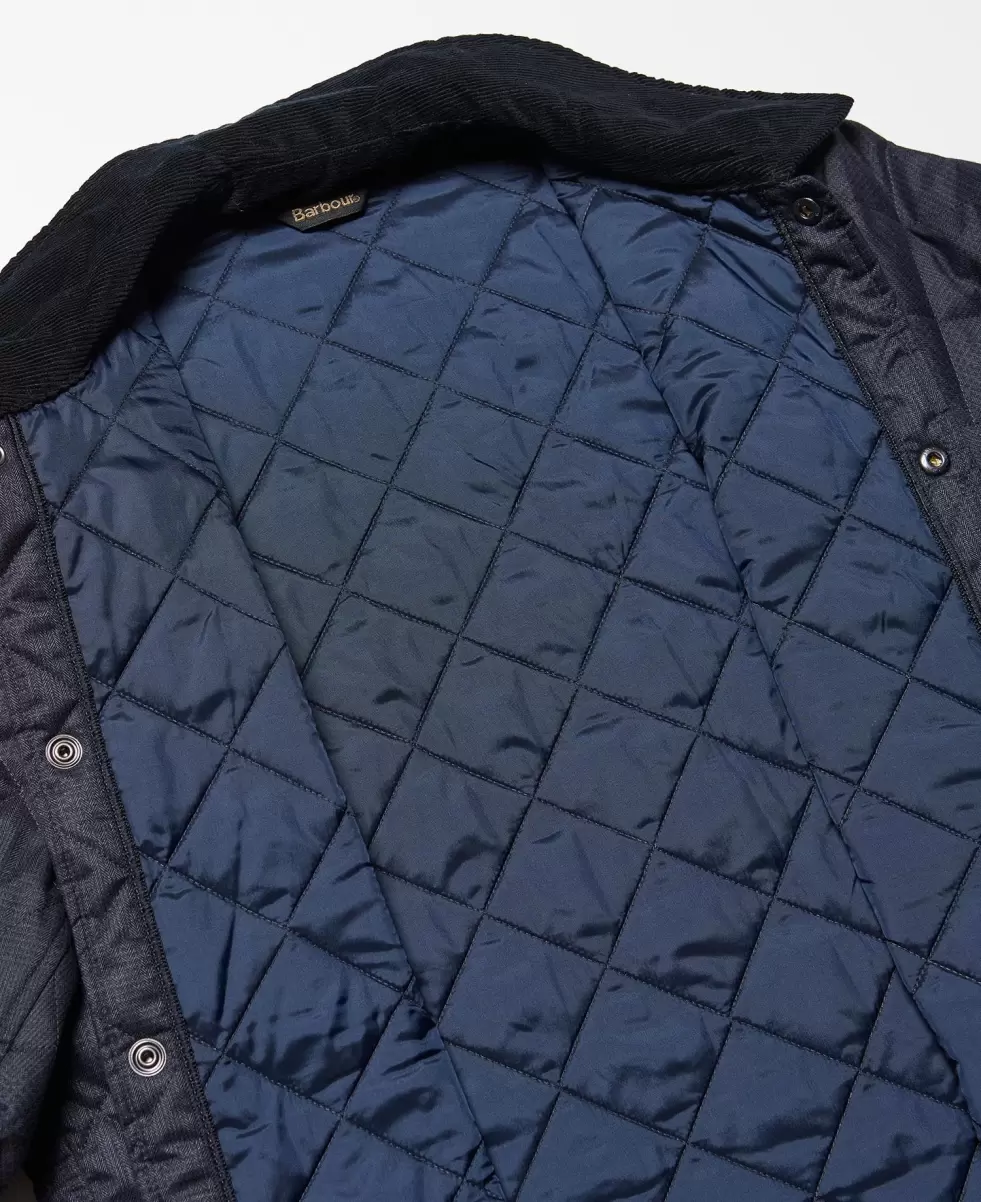 Quilted Jackets Navy Men Barbour Heritage Liddesdale Checked Quilted Jacket Trusted - 7