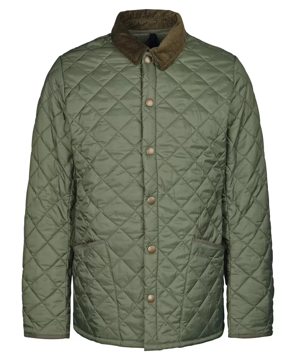 Men Quilted Jackets Barbour Heritage Liddesdale Quilted Jacket Durable Green - 1