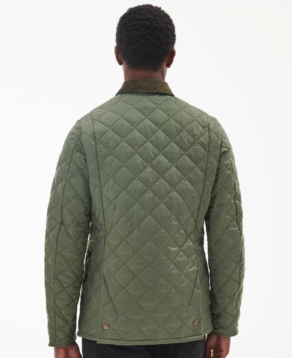 Men Quilted Jackets Barbour Heritage Liddesdale Quilted Jacket Durable Green - 3