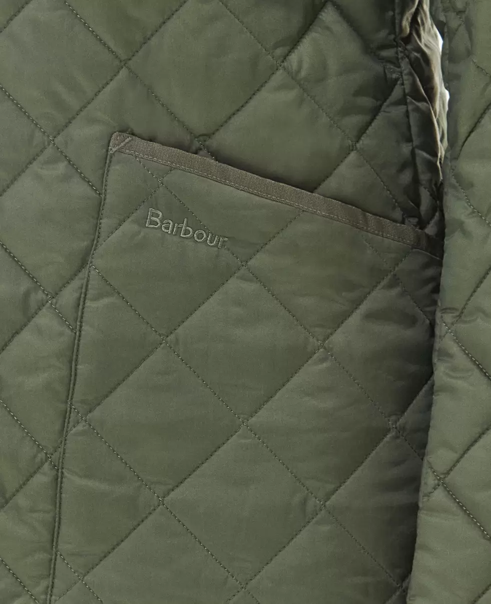 Men Quilted Jackets Barbour Heritage Liddesdale Quilted Jacket Durable Green - 5