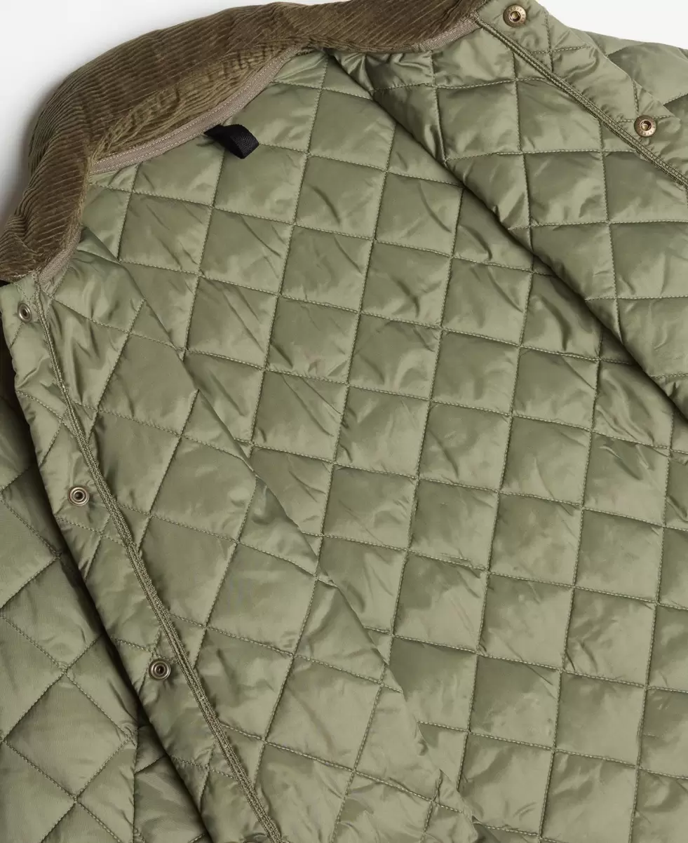 Men Quilted Jackets Barbour Heritage Liddesdale Quilted Jacket Durable Green - 6