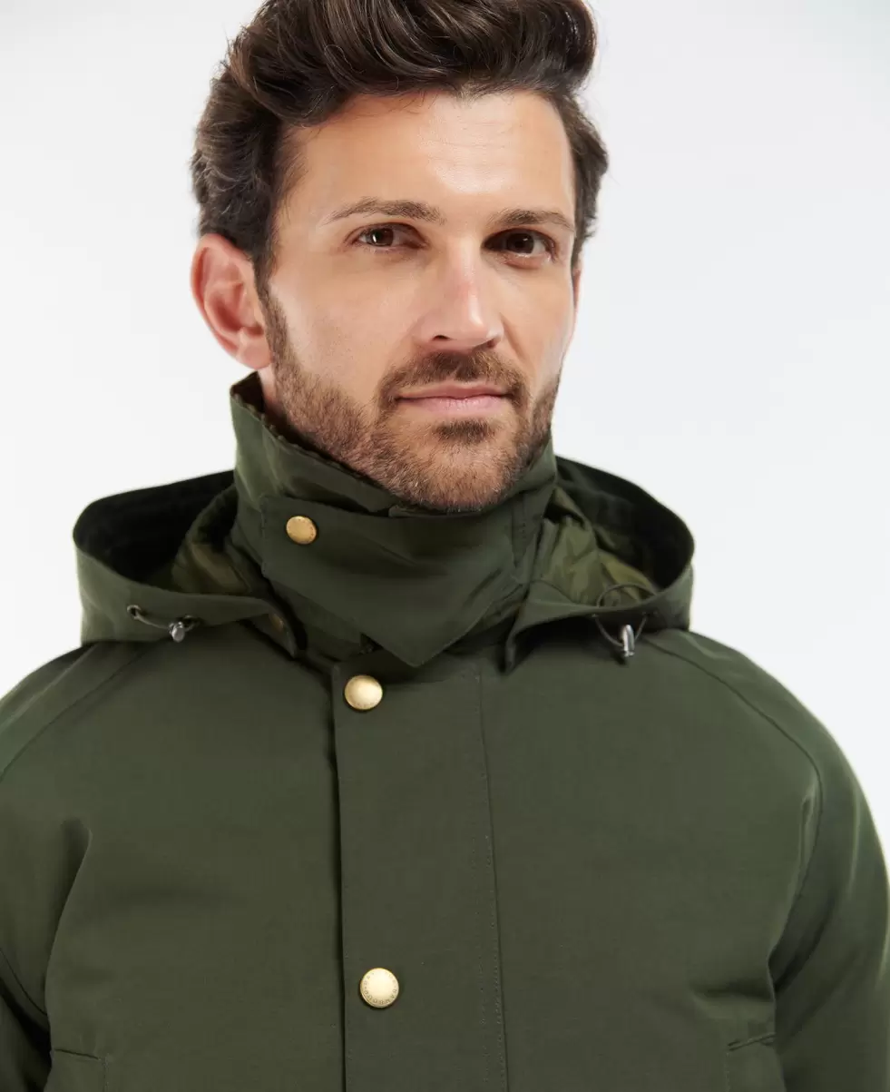 Men Elegant Waterproof Jackets Sage Barbour Winter Ashby Jacket - 6