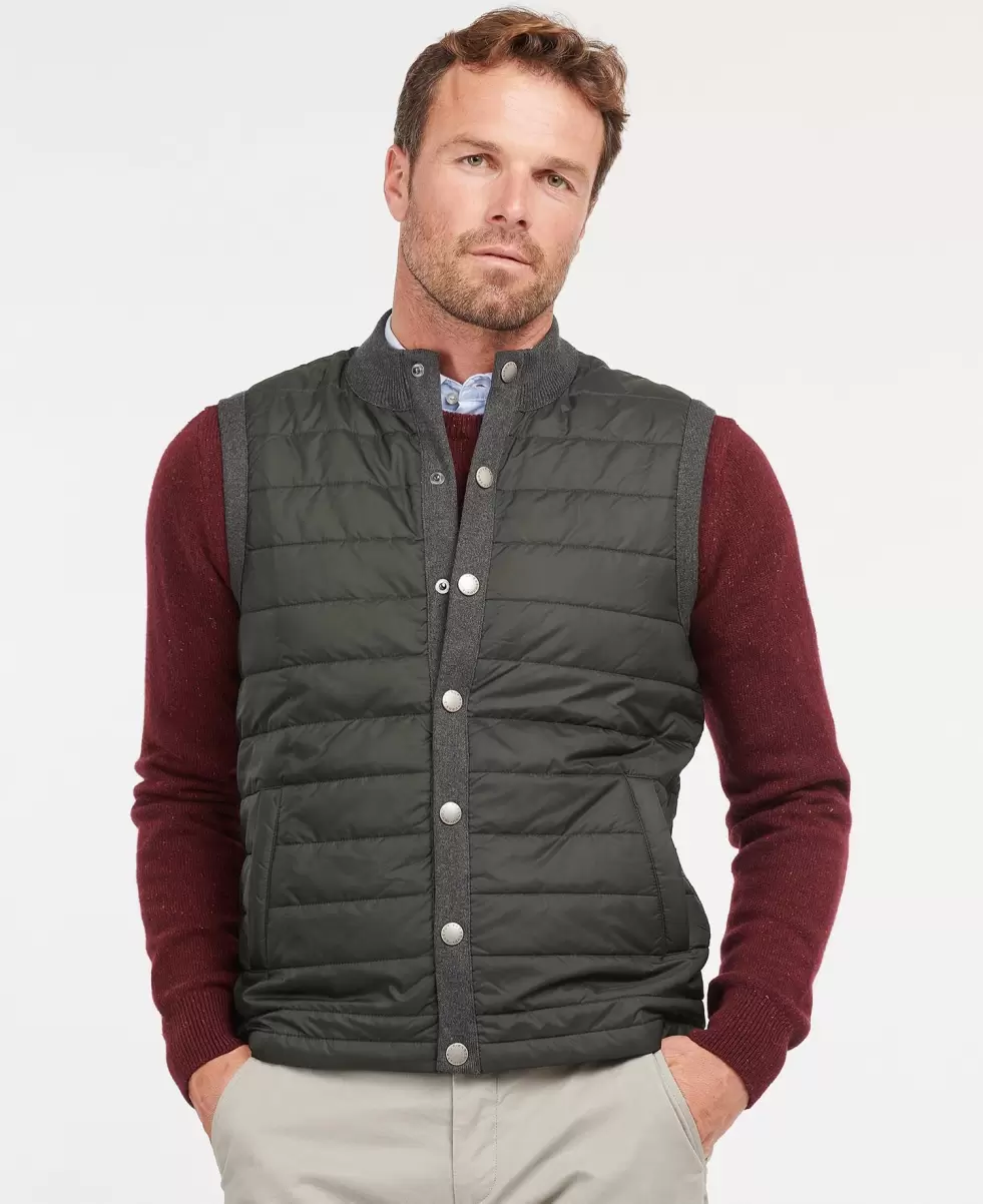 Men Well-Built Barbour Essential Gilet Charcoal Gilets & Liners