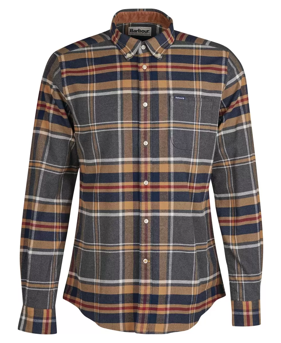 Barbour Ronan Tailored Check Shirt Ecru Shirts Men Inexpensive - 1