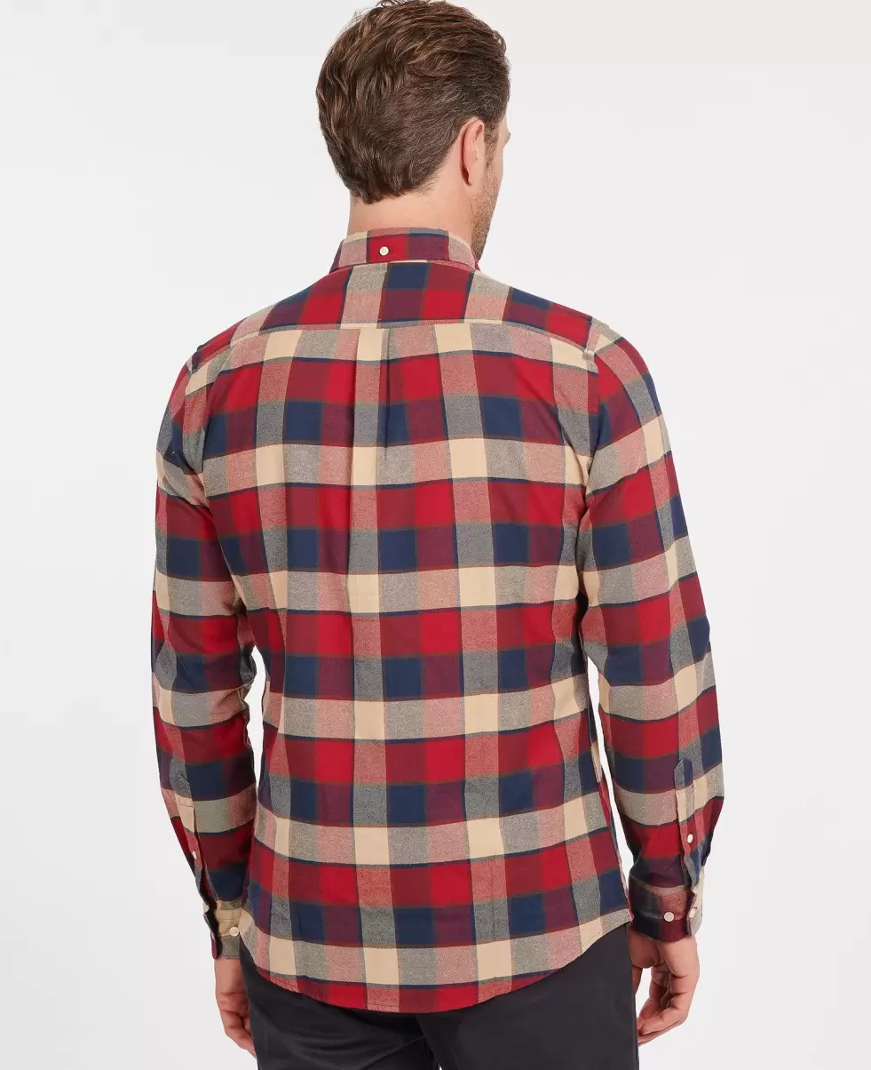 Shirts Men Rich Red Clearance Barbour Valley Tailored Shirt - 3
