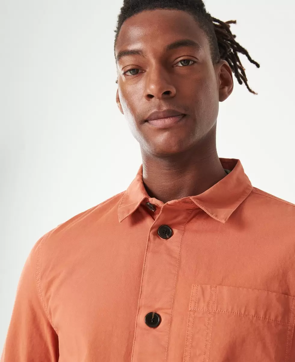 Shirts Barbour Longshore Overshirt Men Lowest Ever Orange Spice - 4