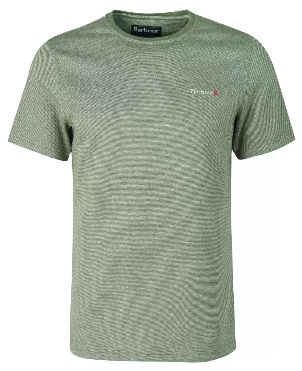 Men Wholesome Barbour Pluckley T-Shirt Burnt Olive T-Shirts - 1
