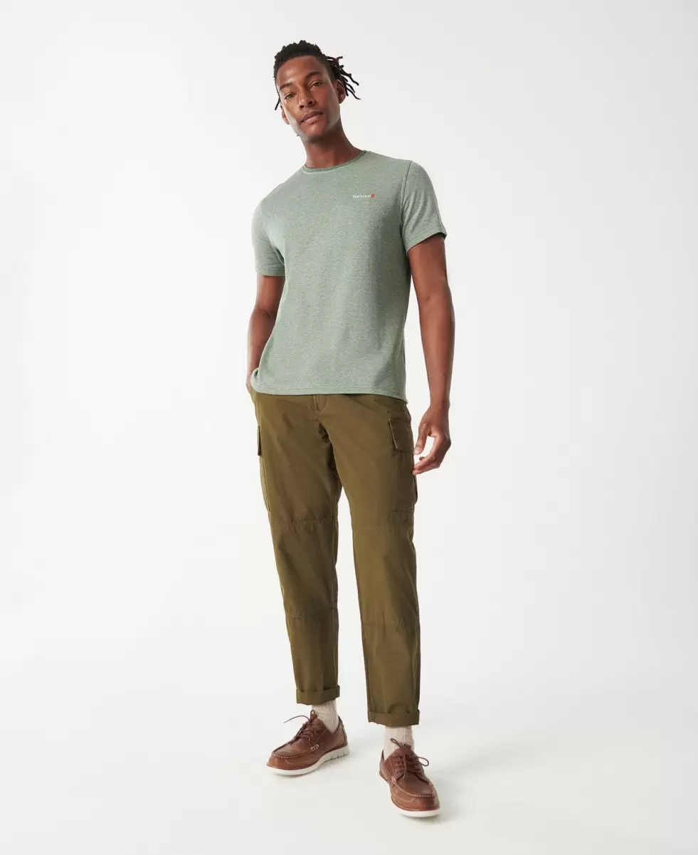 Men Wholesome Barbour Pluckley T-Shirt Burnt Olive T-Shirts - 2