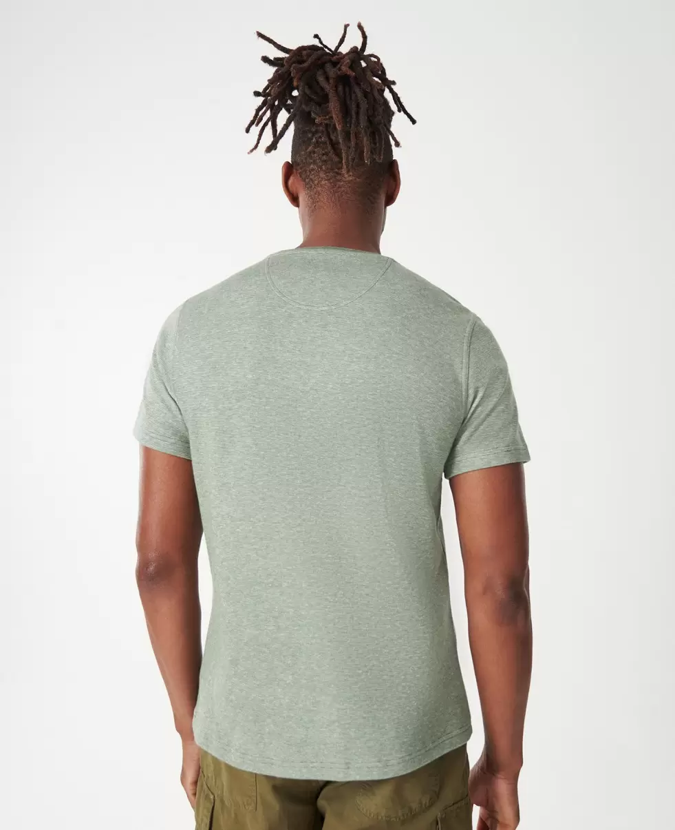Men Wholesome Barbour Pluckley T-Shirt Burnt Olive T-Shirts - 3