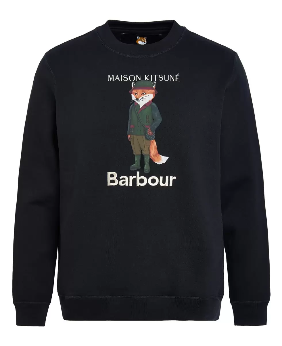 Safe Men Classic Black Jumpers Barbour X Maison Kitsuné Beaufort Fox Sweatshirt - 1