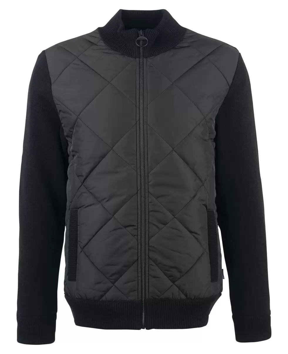 Jumpers Exclusive Black Men Barbour Arch Diamond-Quilted Jumper - 1