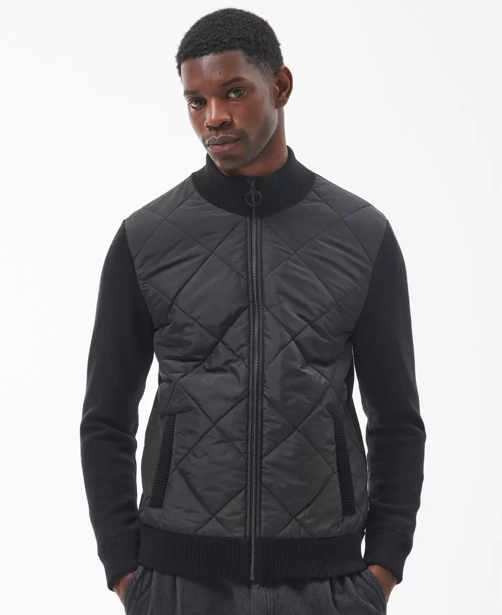 Jumpers Exclusive Black Men Barbour Arch Diamond-Quilted Jumper