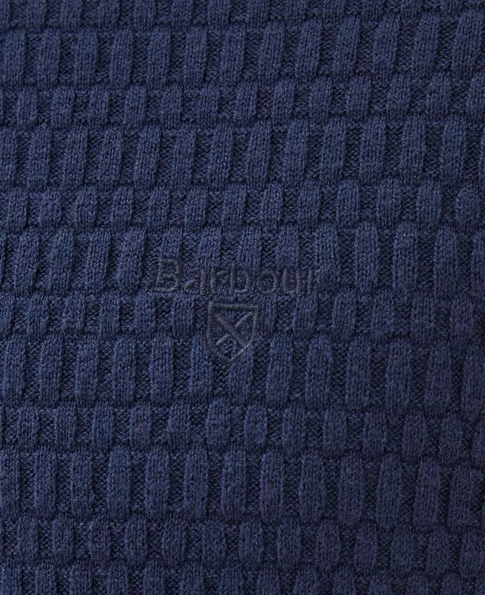Fast Navy Men Jumpers Barbour Thornbury Knitted Polo Shirt - 5