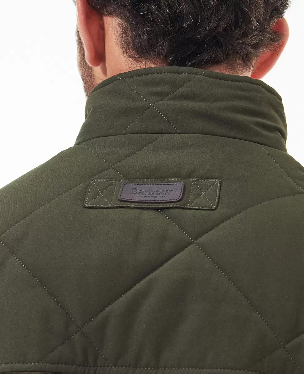 Men Clearance Barbour Hybrid Fleece Jacket Fleeces Green - 5