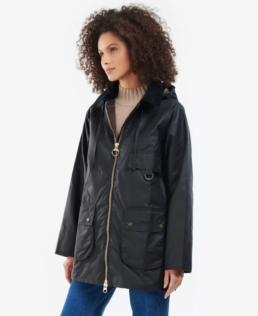 Proven Navy Waxed Jackets Barbour Highclere Wax Jacket Women