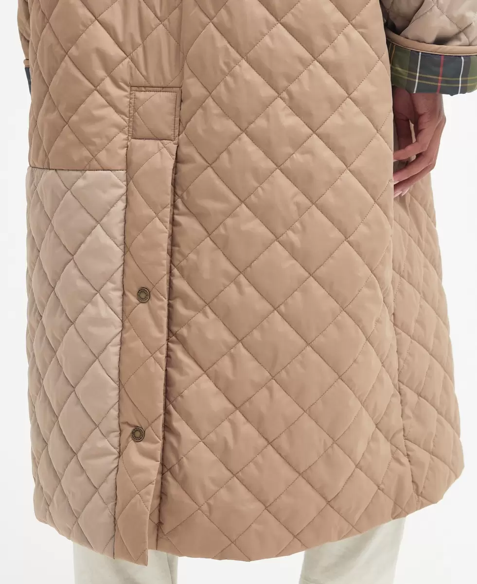 Barbour X Ganni Burghley Quilted Jacket Beige Women Quilted Jackets Rebate - 5