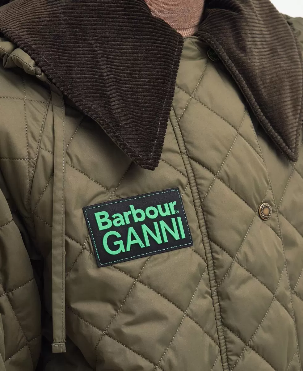 Quilted Jackets Ingenious Green Barbour X Ganni Burghley Quilted Jacket Women - 6