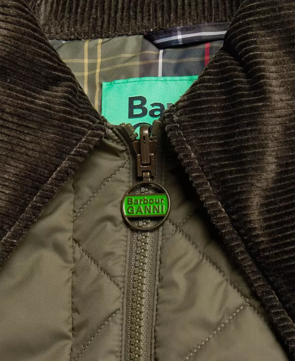 Quilted Jackets Ingenious Green Barbour X Ganni Burghley Quilted Jacket Women - 7