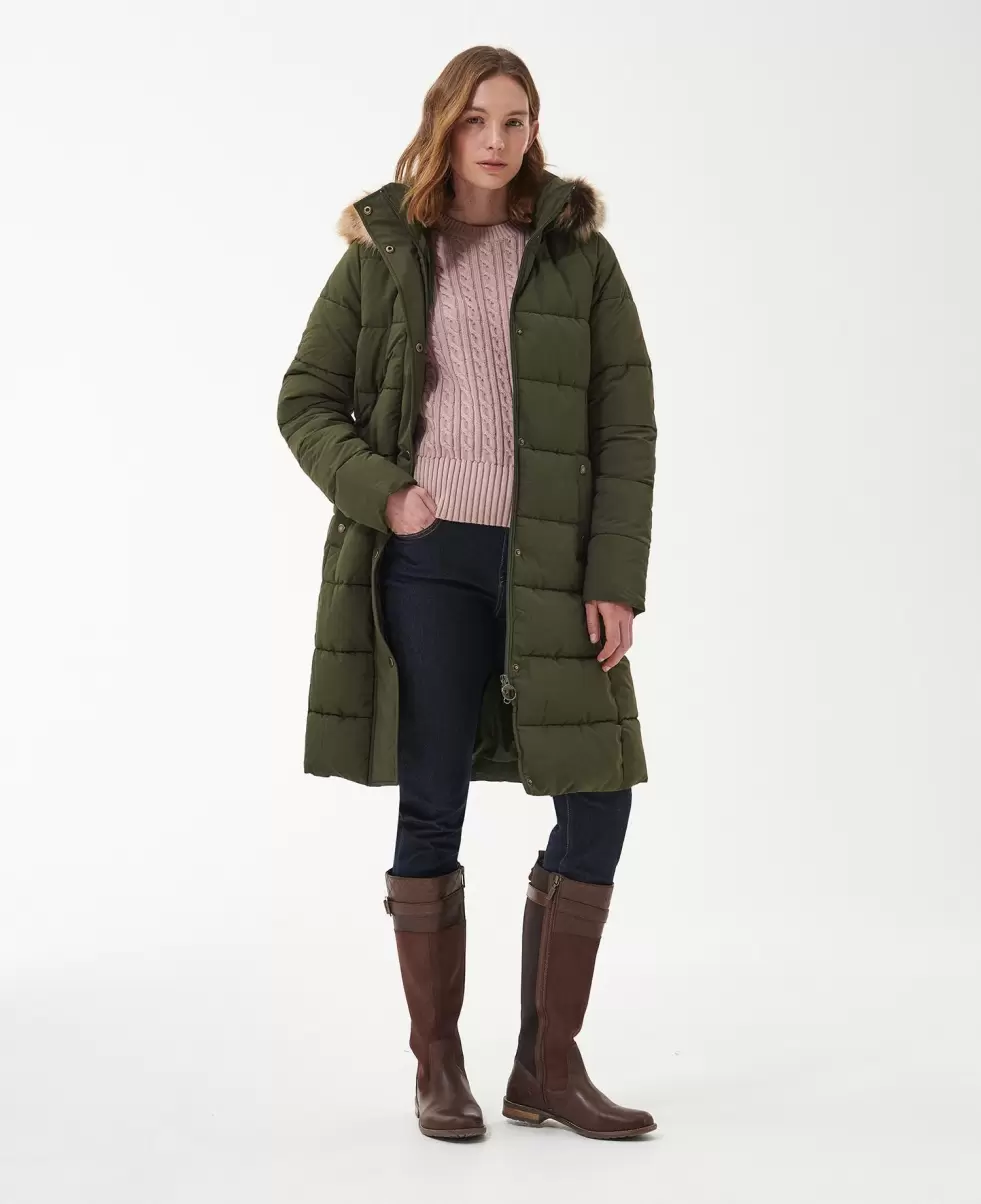 Quilted Jackets Popular Green Barbour Grayling Quilted Jacket Women - 2