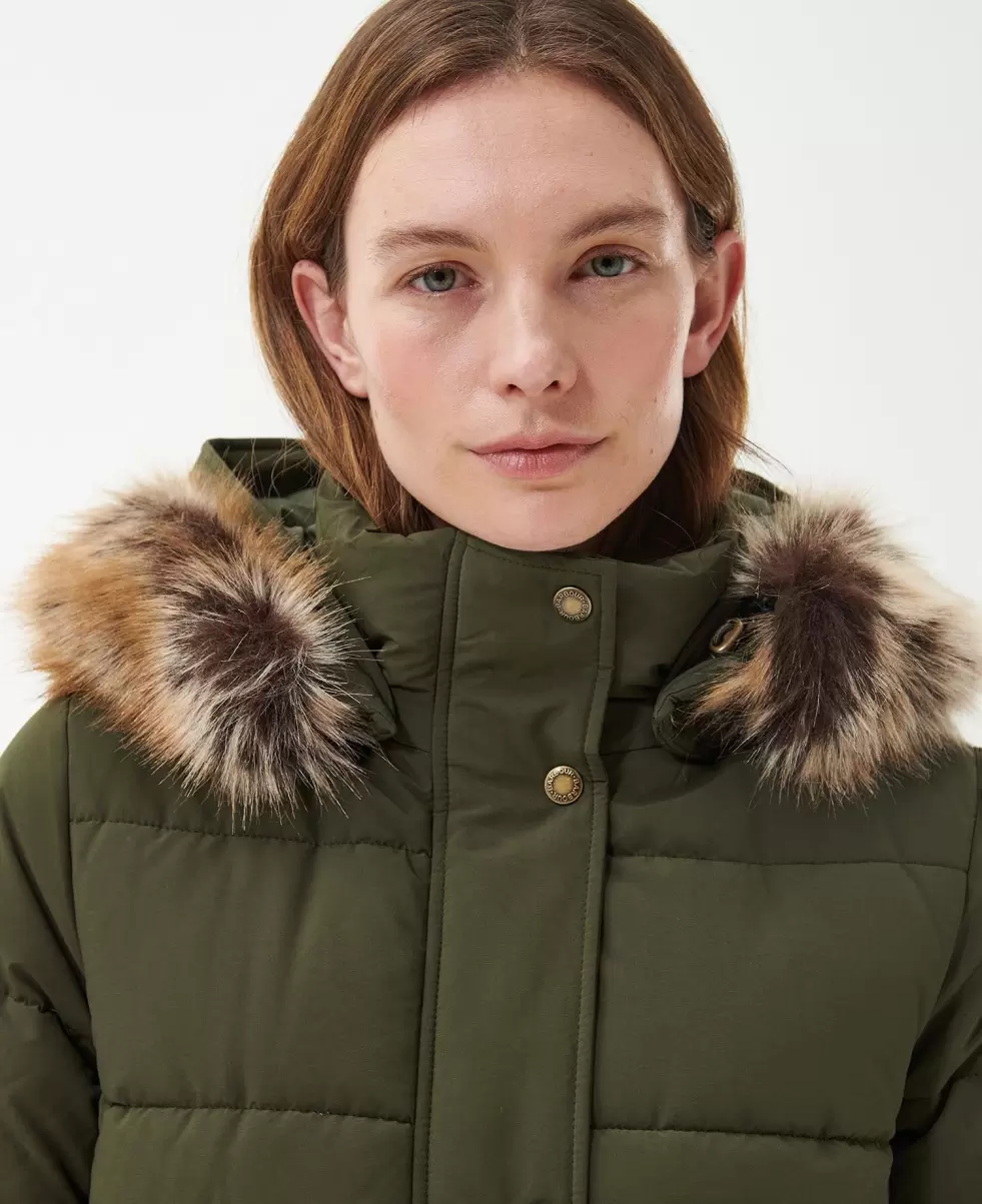 Quilted Jackets Popular Green Barbour Grayling Quilted Jacket Women - 4