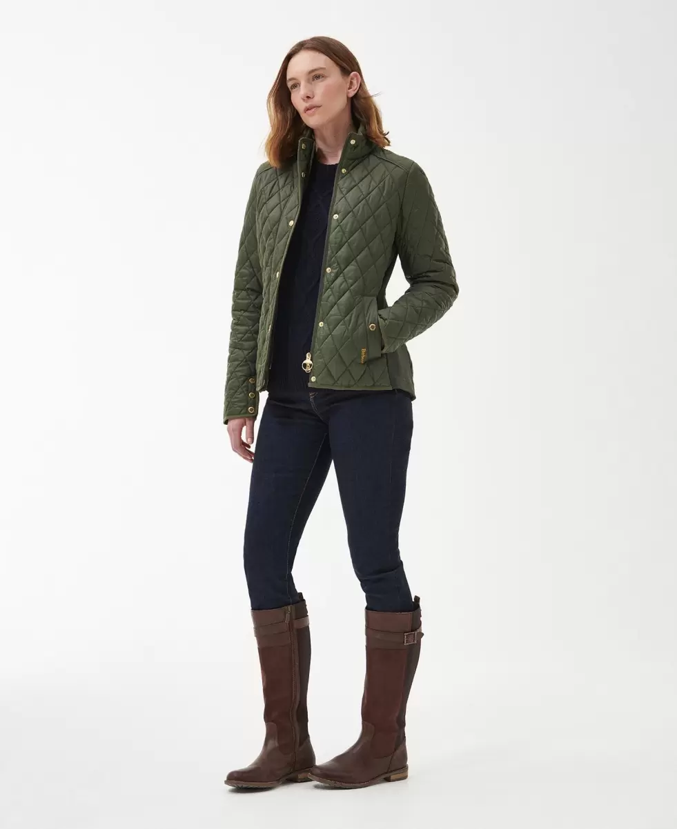 Green Barbour Yarrow Quilted Jacket User-Friendly Women Quilted Jackets - 2