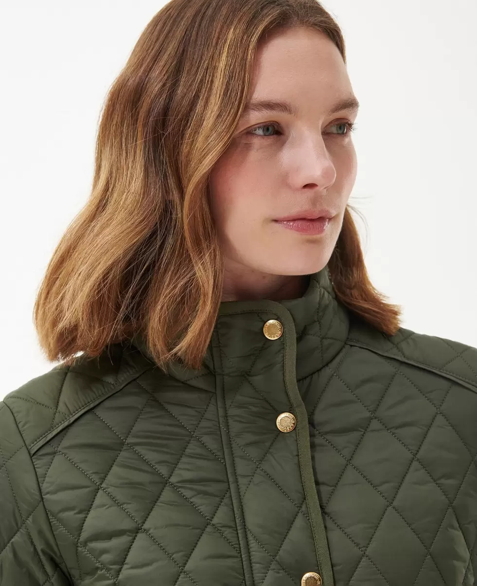 Green Barbour Yarrow Quilted Jacket User-Friendly Women Quilted Jackets - 4