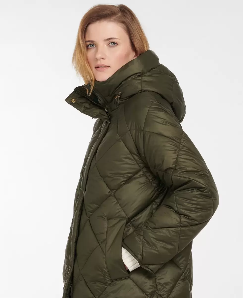 Barbour Sandyford Quilted Jacket Women Cutting-Edge Sage/Ancient Quilted Jackets - 6