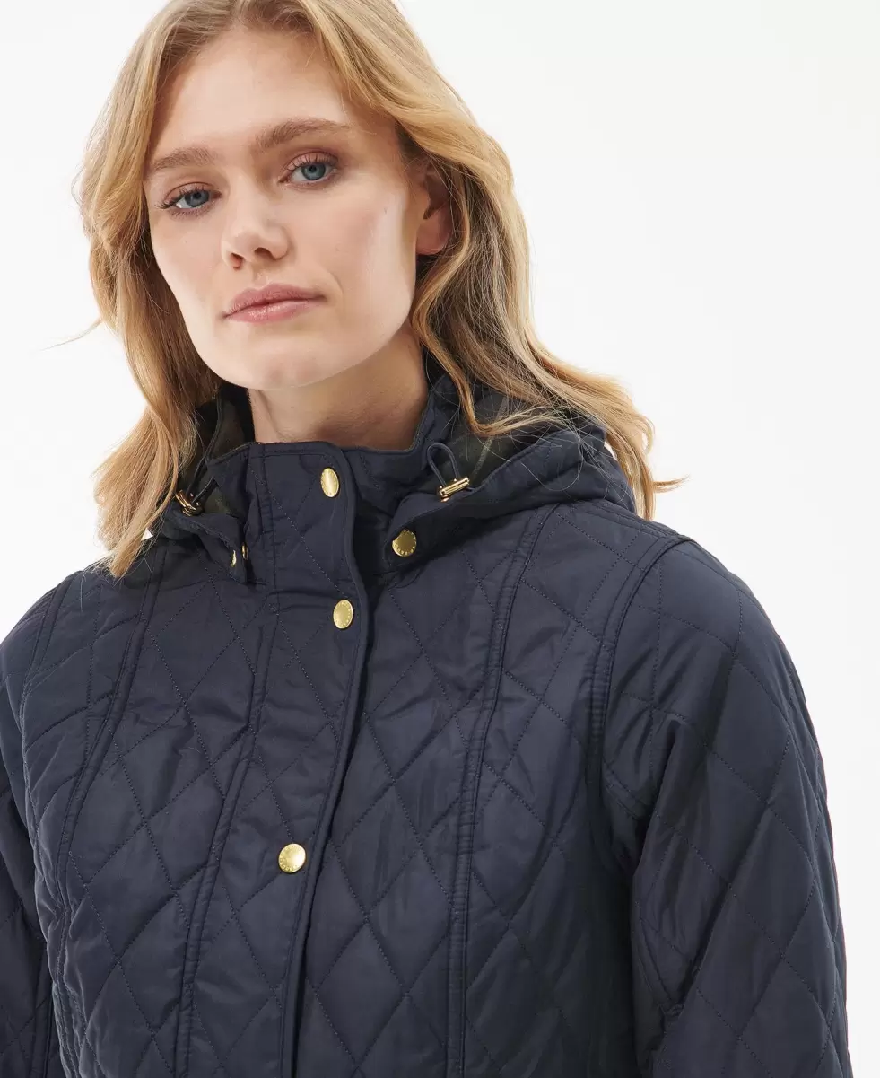 Women Navy/Classic Chic Barbour Millfire Quilted Jacket Quilted Jackets - 4
