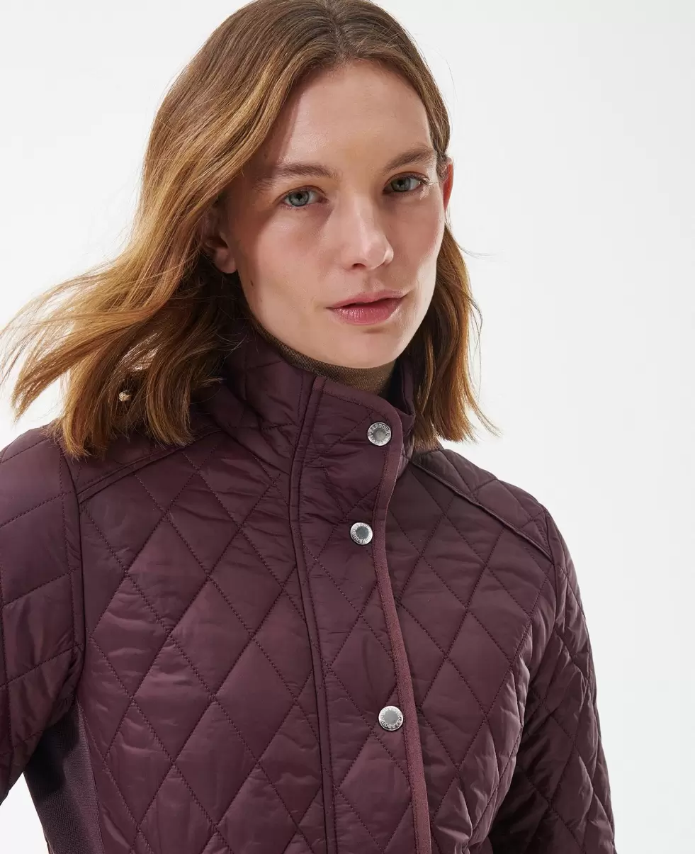 Barbour Yarrow Quilted Jacket Red Opulent Women Quilted Jackets - 4
