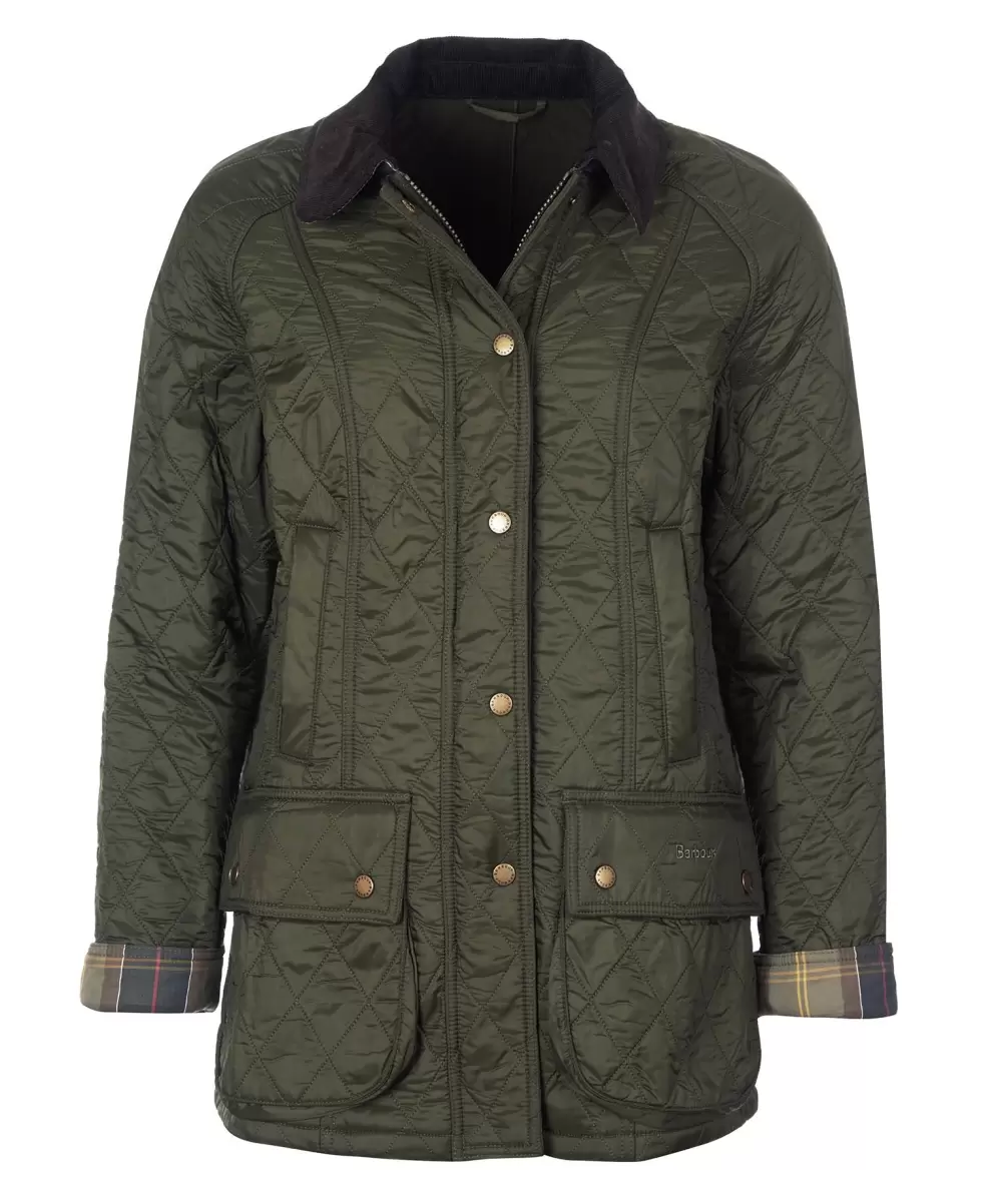 Black/Black Women Barbour Beadnell Polarquilt Jacket Massive Discount Quilted Jackets - 1