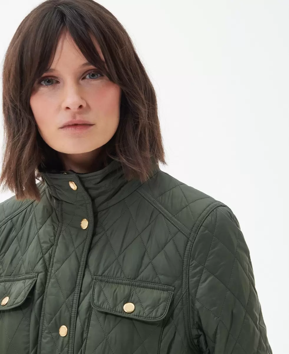 Quilted Jackets Must-Go Prices Women Green Barbour Country Utility Quilted Jacket - 4