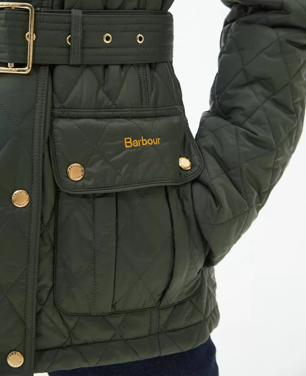 Quilted Jackets Must-Go Prices Women Green Barbour Country Utility Quilted Jacket - 5