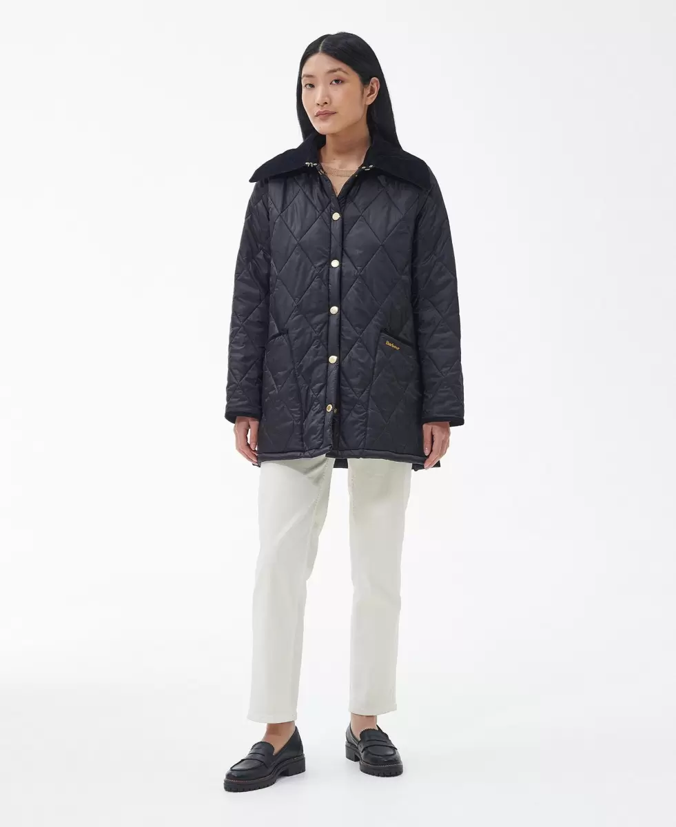 Barbour Modern Liddesdale Quilt Women Rugged Black Quilted Jackets - 5