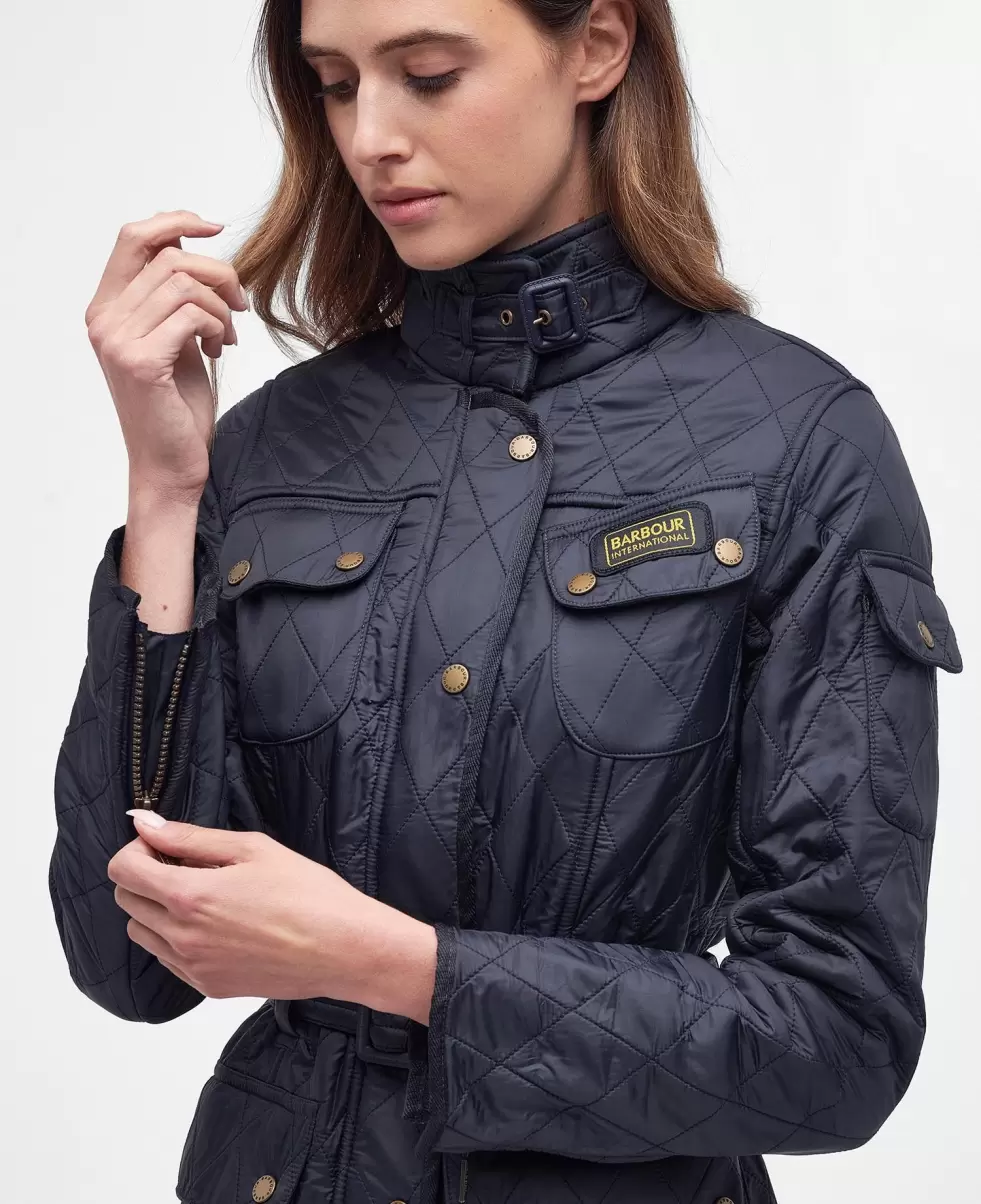 B.intl International Polarquilt Jacket Barbour Quilted Jackets Women Navy Discover - 4