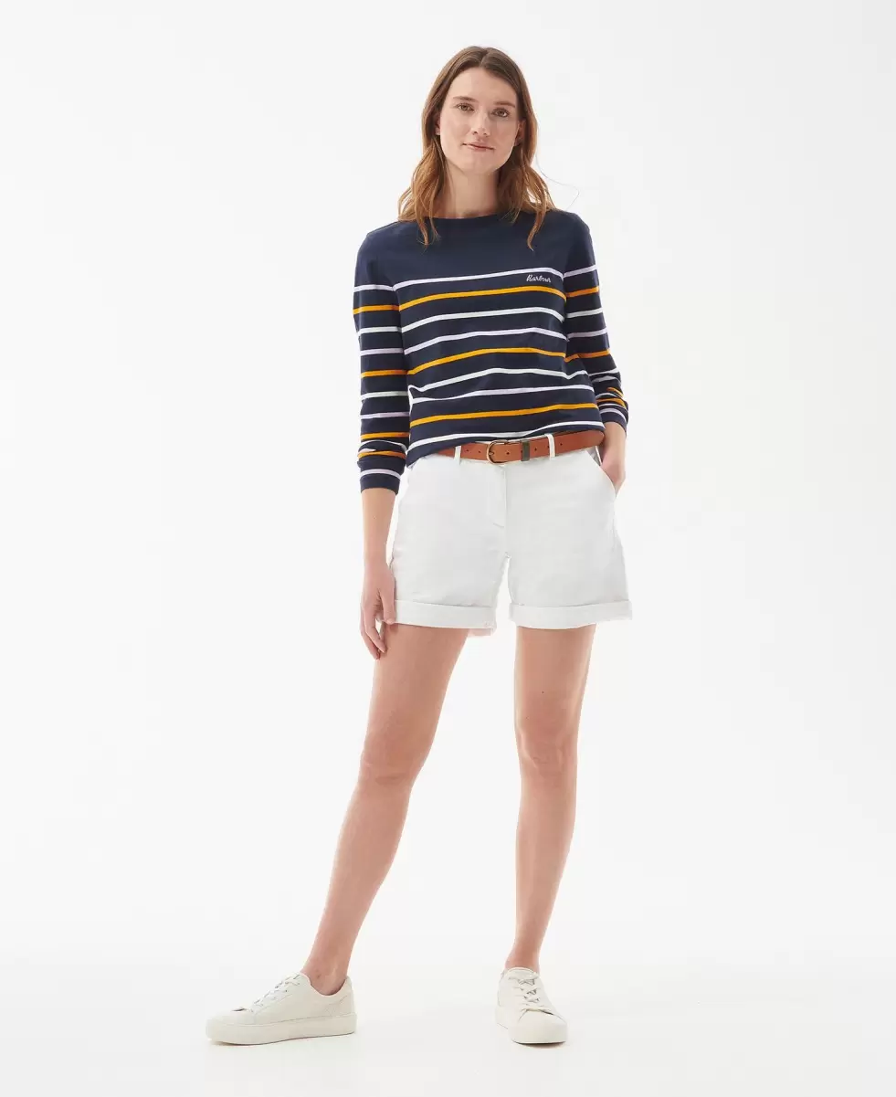 T-Shirts Barbour Hawkins Top Affordable Navy Stripe Women - 2