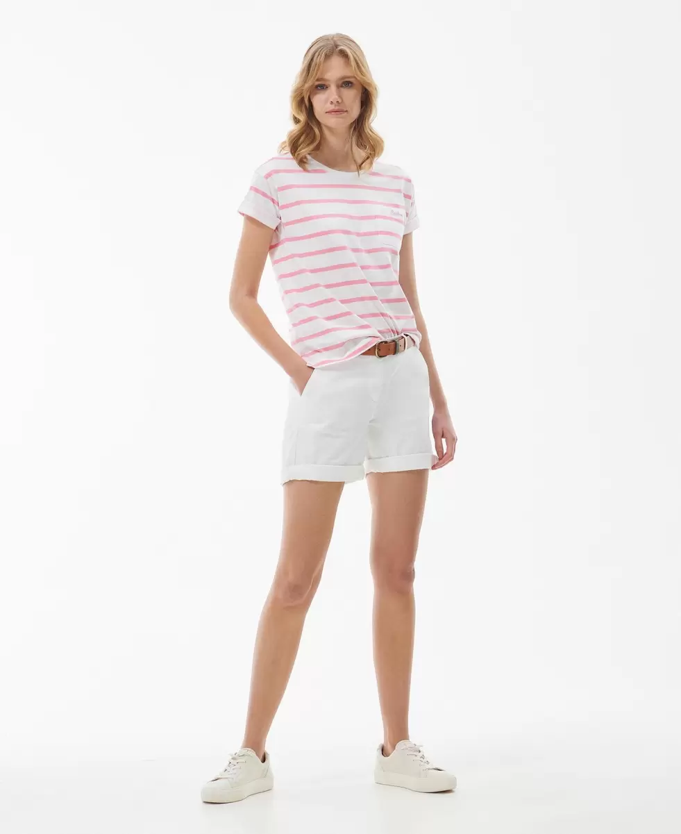 Custom T-Shirts White/Classic Navy Barbour Otterburn Stripe T-Shirt Women - 2