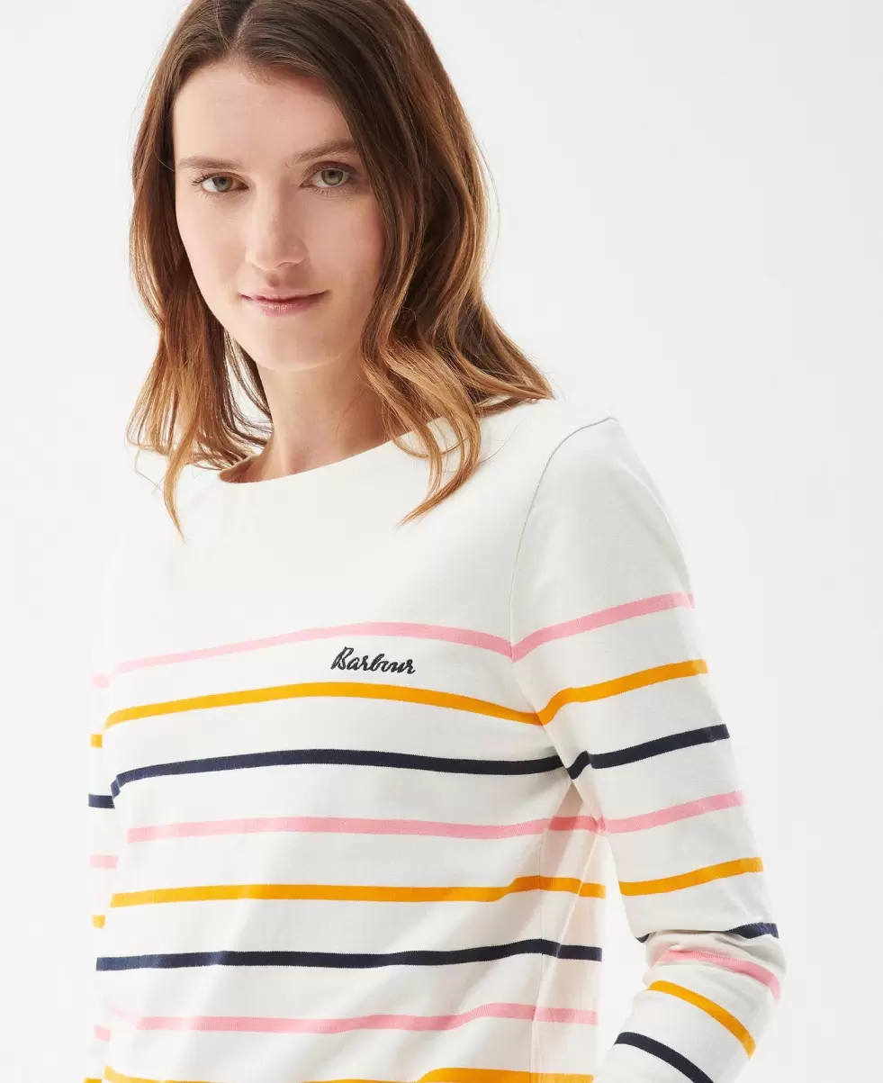 Cloud Stripe Women T-Shirts Timeless Barbour Hawkins Top - 4